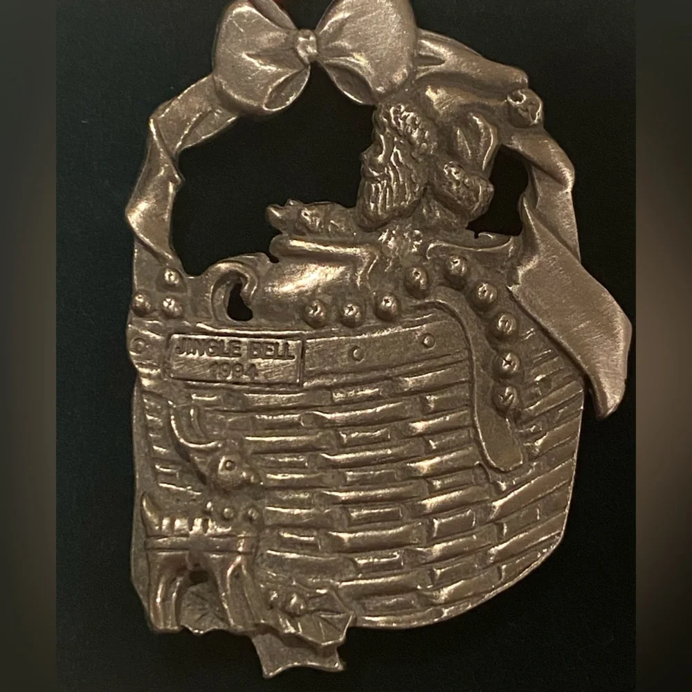 Vintage Set of Three Longaberger Pewter Christmas Ornaments